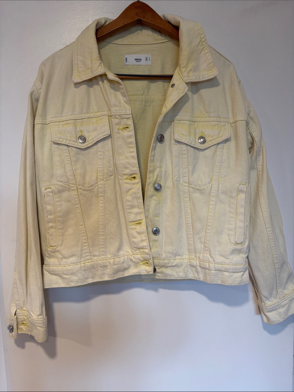 Mango Pale Yellow Denim Jacket - Women's Trucker
